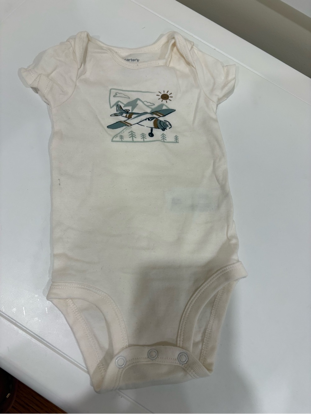 Carter's Cream Airplane Graphic One-Piece Bodysuit